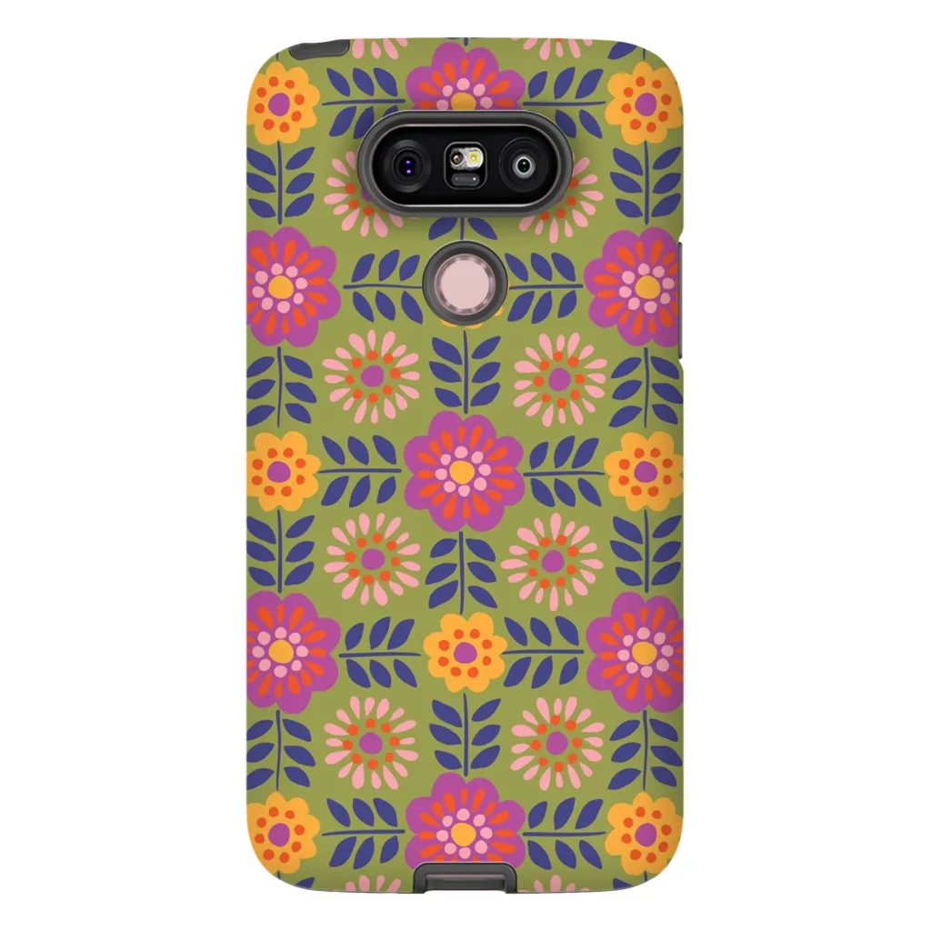 Tough Phone Case - Barcelona Flowers Pattern