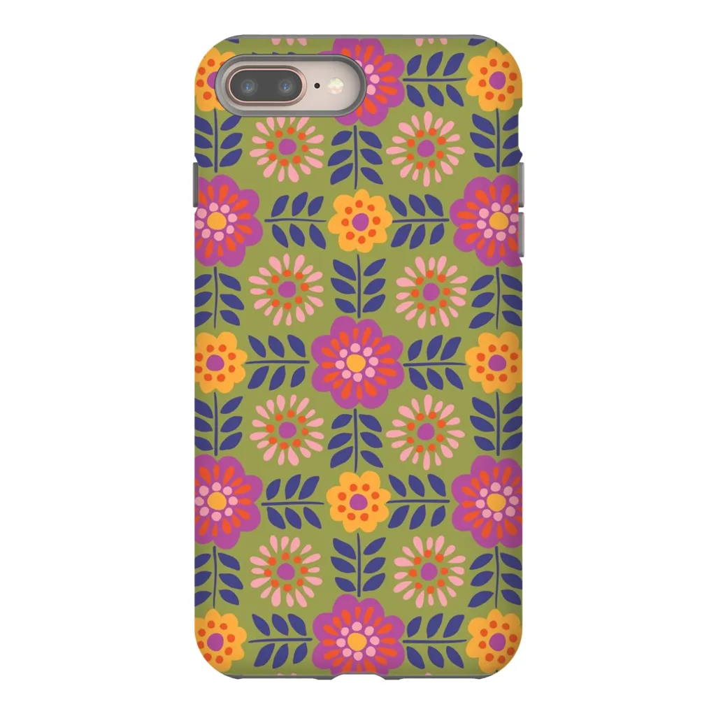 Tough Phone Case - Barcelona Flowers Pattern