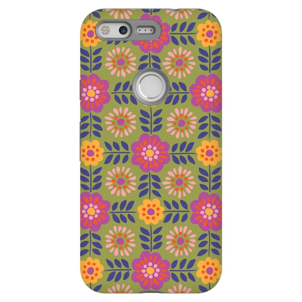 Tough Phone Case - Barcelona Flowers Pattern