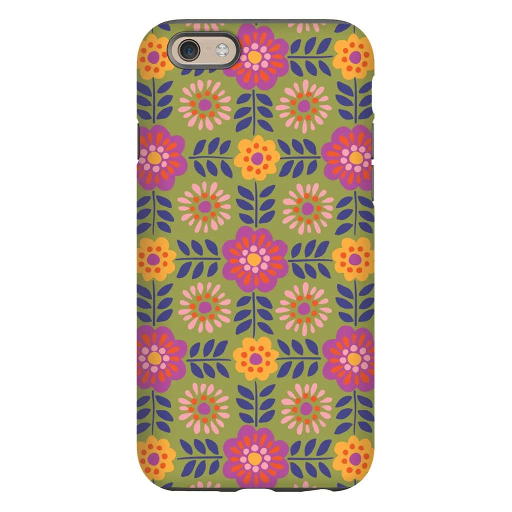 Tough Phone Case - Barcelona Flowers Pattern