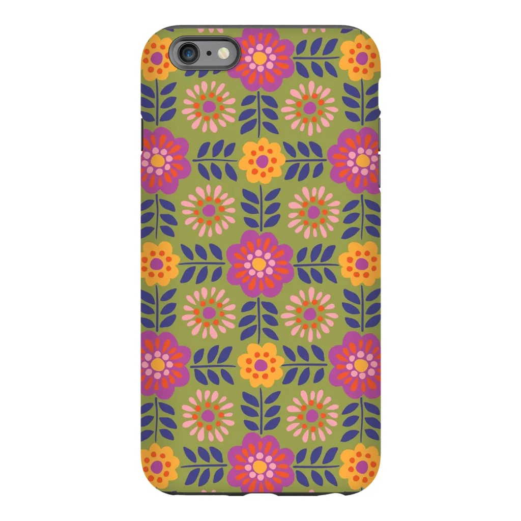 Tough Phone Case - Barcelona Flowers Pattern