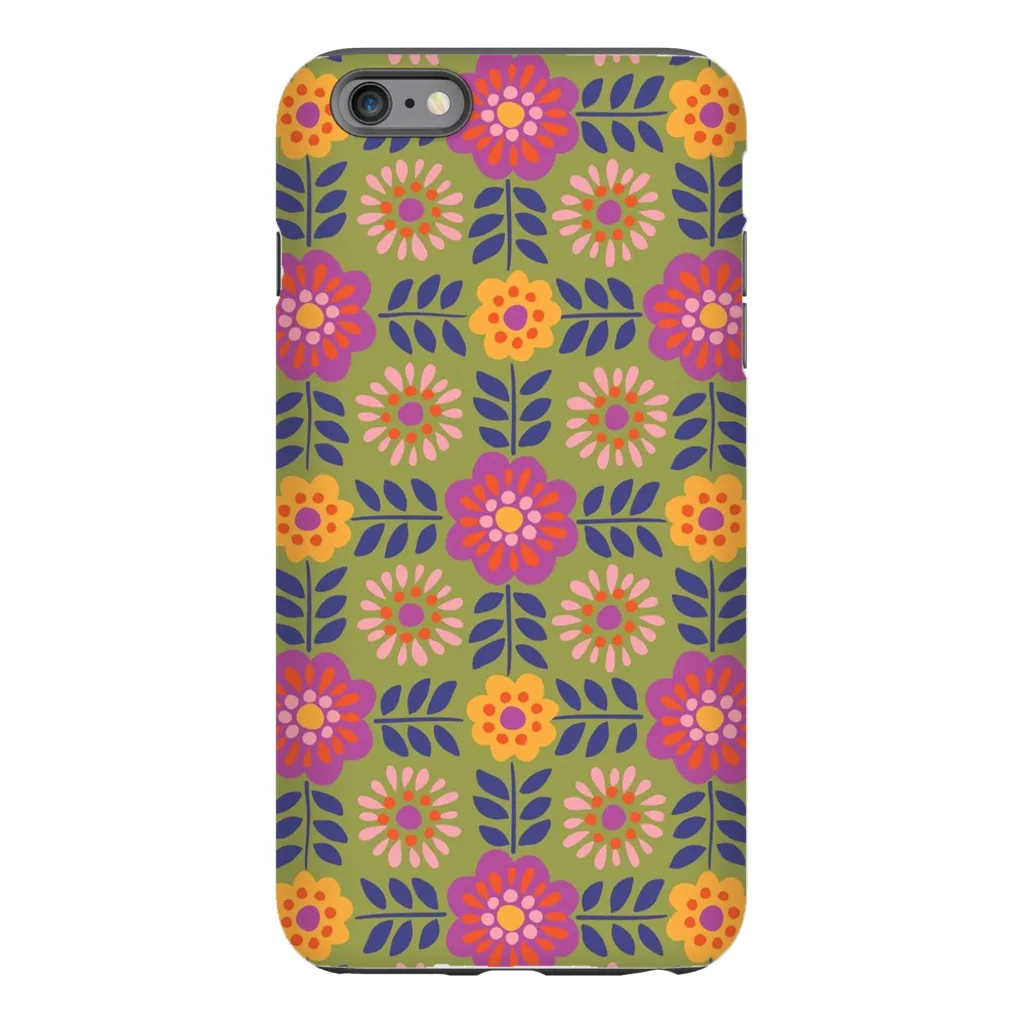 Tough Phone Case - Barcelona Flowers Pattern