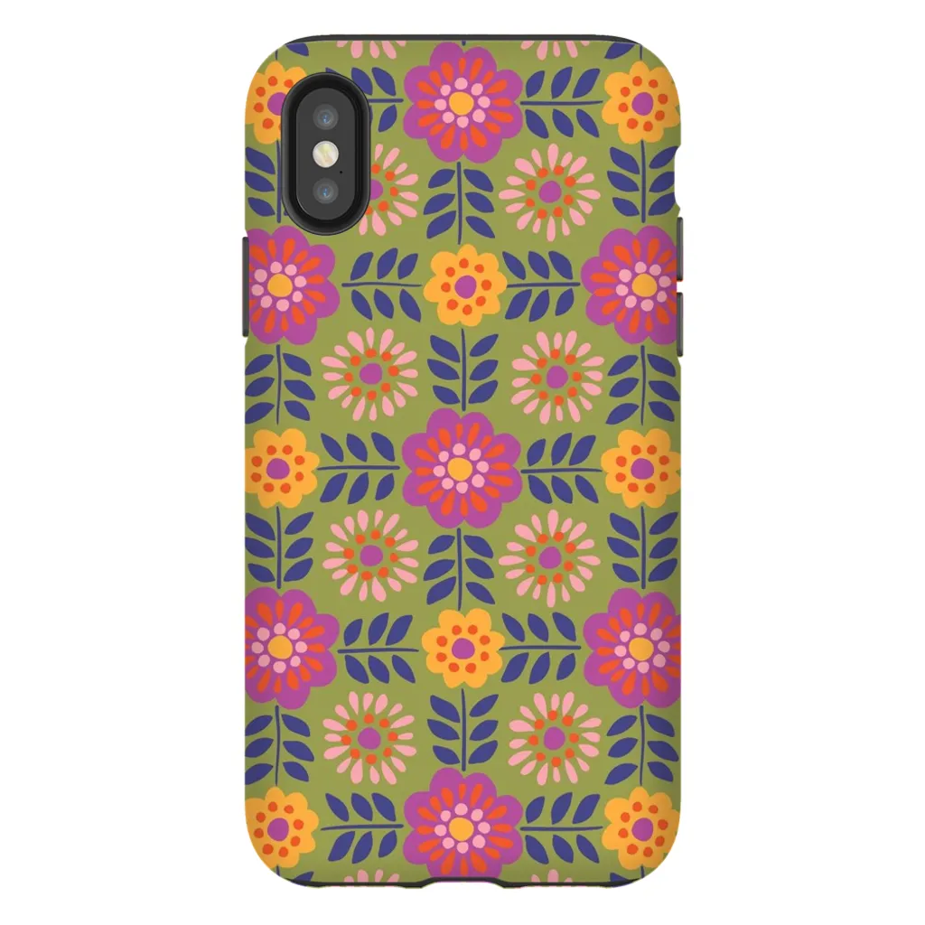 Tough Phone Case - Barcelona Flowers Pattern