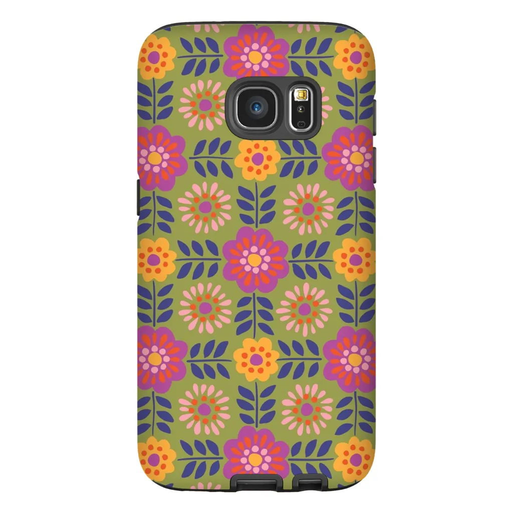 Tough Phone Case - Barcelona Flowers Pattern