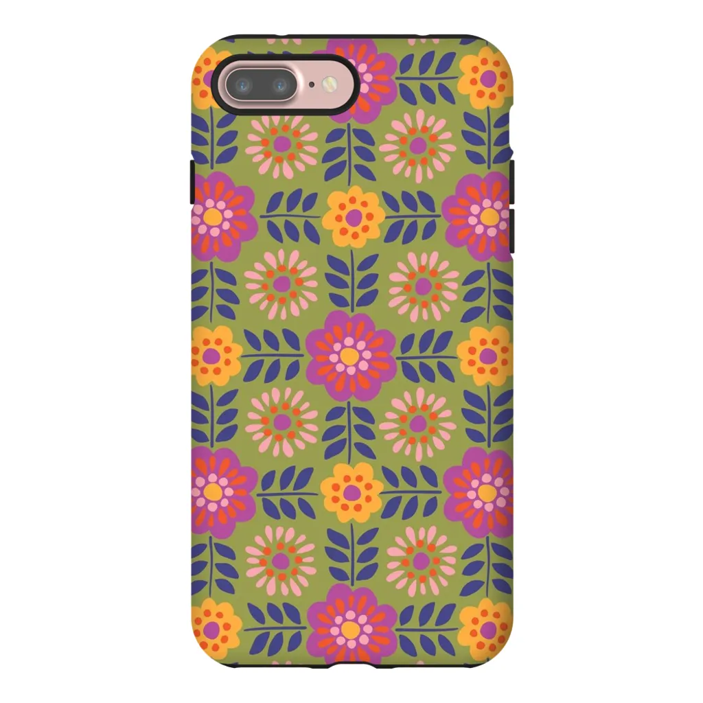 Tough Phone Case - Barcelona Flowers Pattern