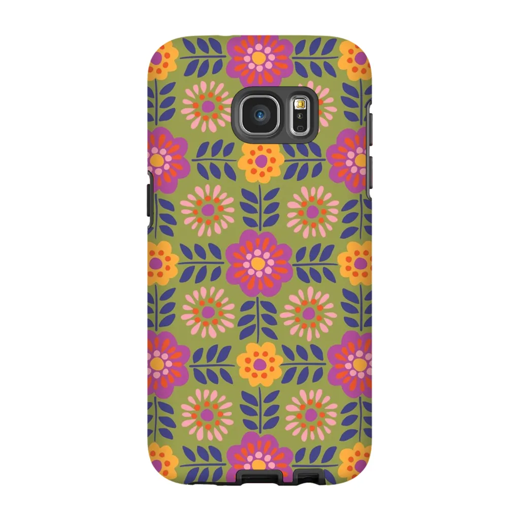 Tough Phone Case - Barcelona Flowers Pattern