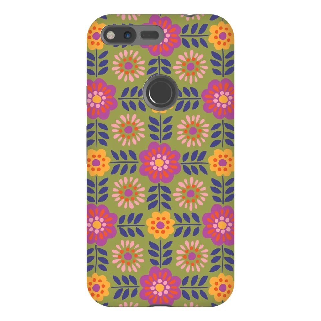 Tough Phone Case - Barcelona Flowers Pattern