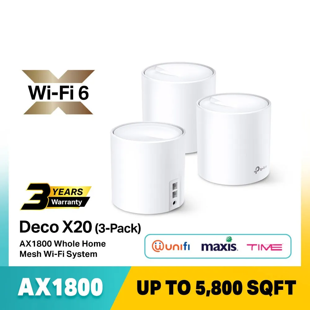 TP-Link AX1800 Wireless Repeater Deco X20 (1 Pack / 2 Pack / 3 Pack)