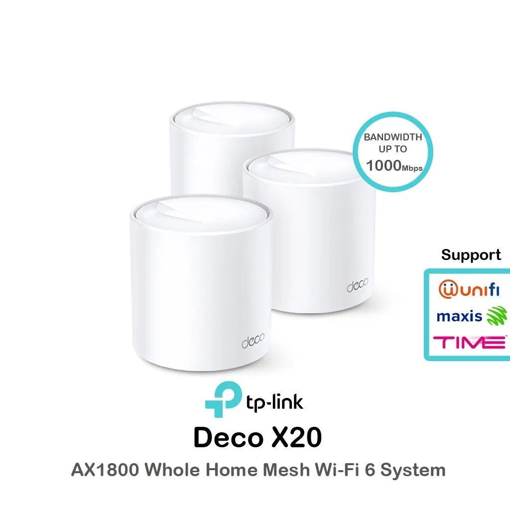 TP-Link AX1800 Wireless Repeater Deco X20 (1 Pack / 2 Pack / 3 Pack)