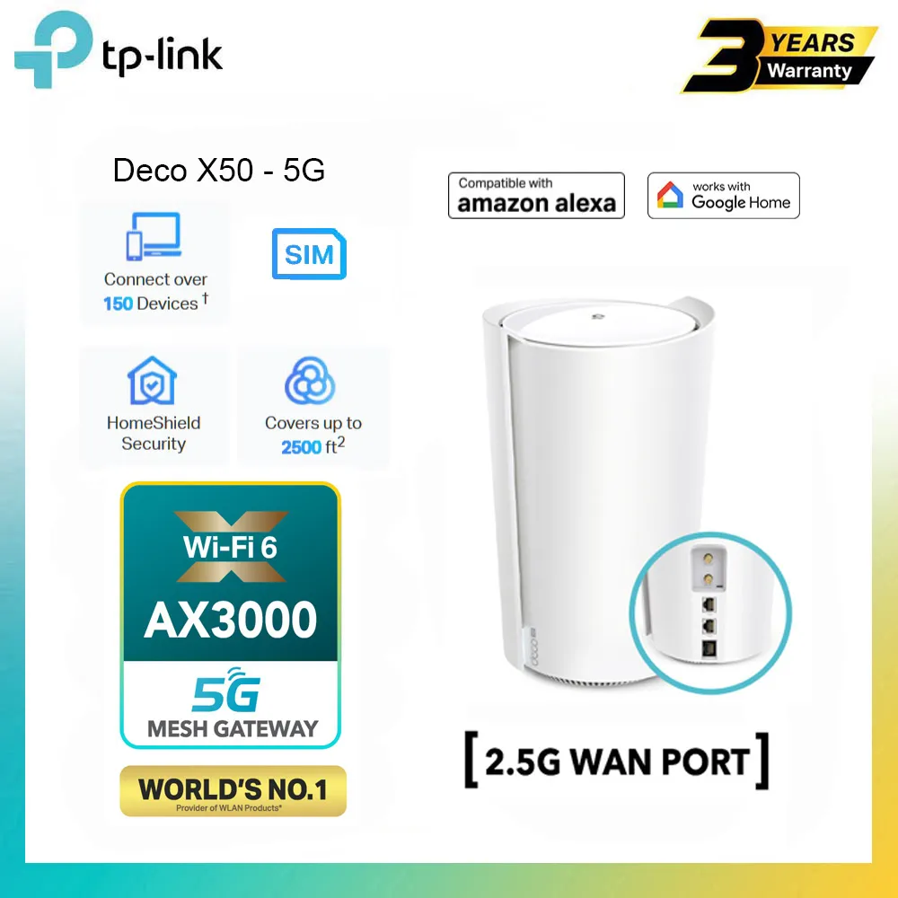 TP-Link Deco X50 AX3000 Whole Home Mesh Wi-Fi System AP Mode or Router Mode (X50 / X50-4G / X50-5G / X50-Outdoor)