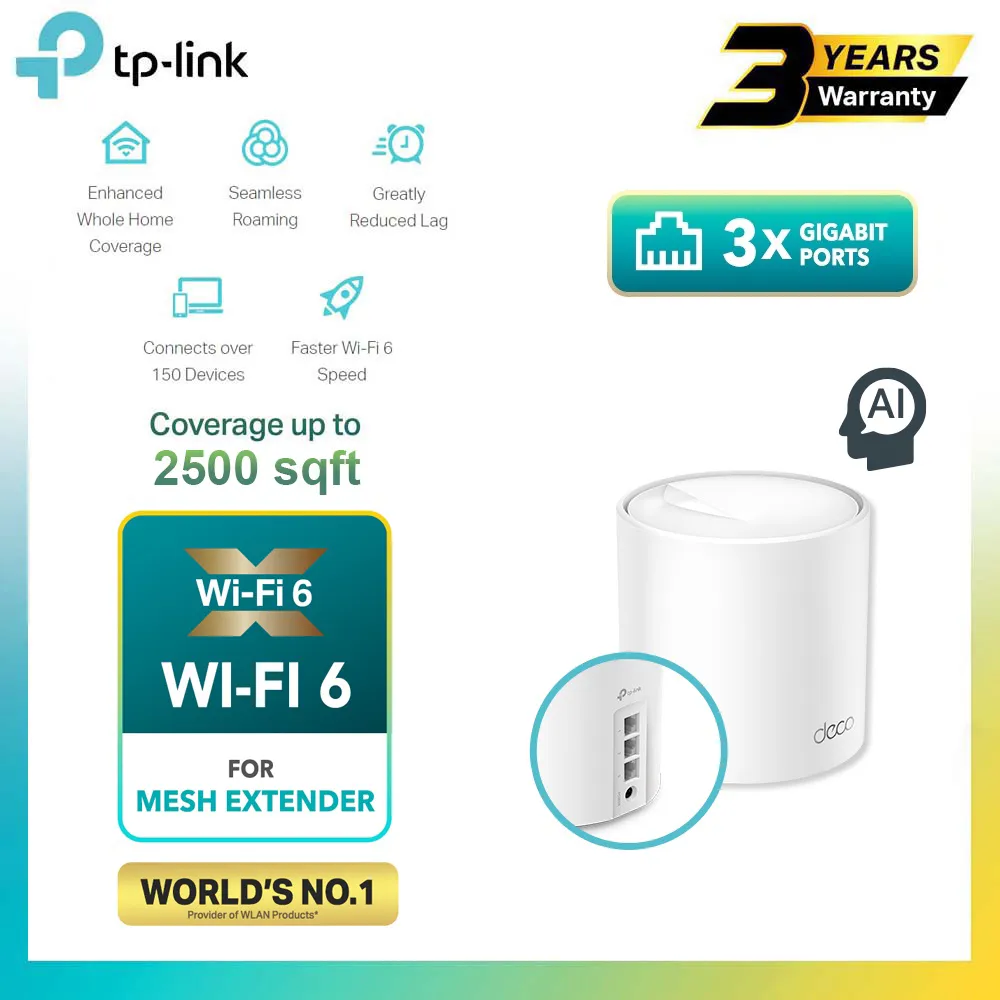 TP-Link Deco X50 AX3000 Whole Home Mesh Wi-Fi System AP Mode or Router Mode (X50 / X50-4G / X50-5G / X50-Outdoor)