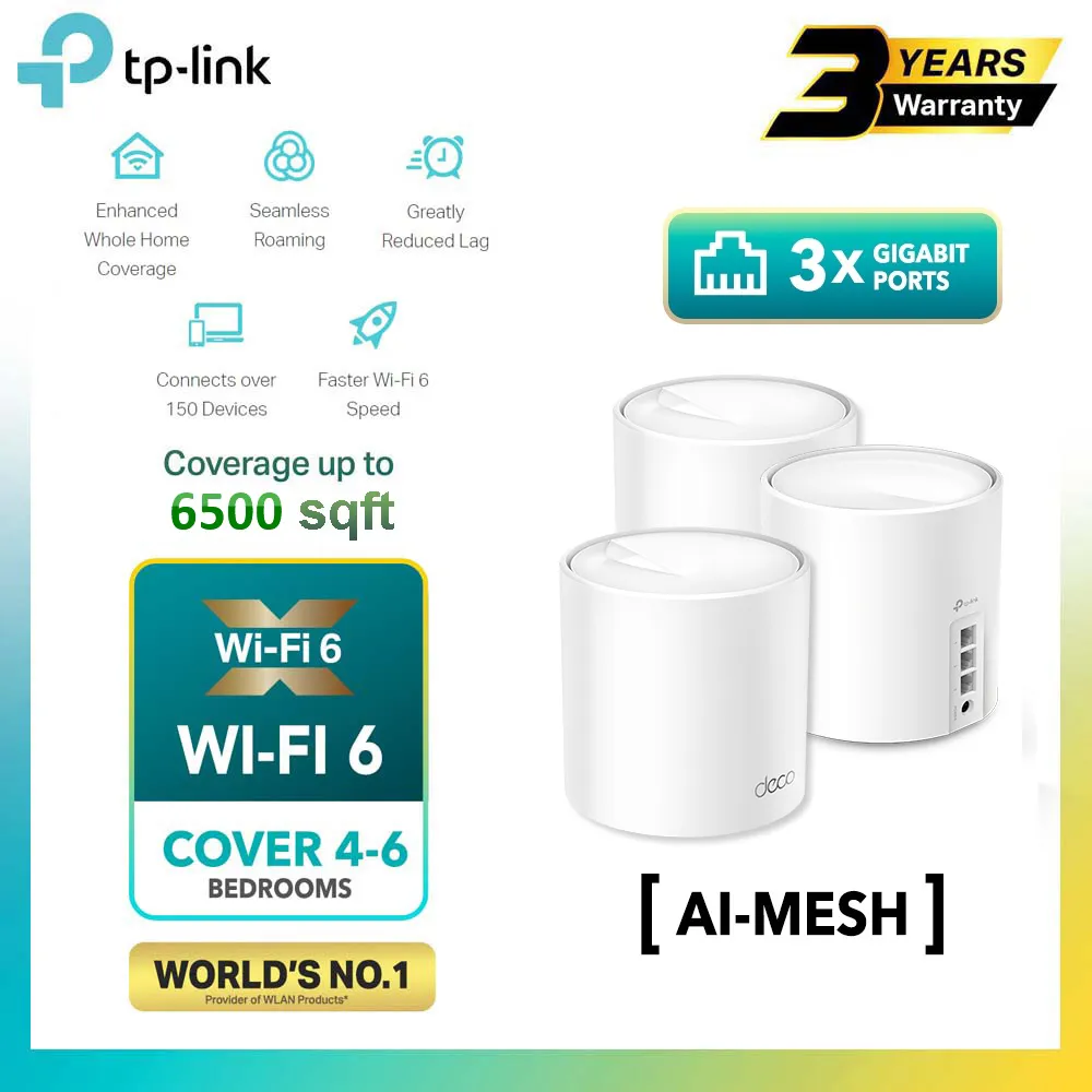 TP-Link Deco X50 AX3000 Whole Home Mesh Wi-Fi System AP Mode or Router Mode (X50 / X50-4G / X50-5G / X50-Outdoor)