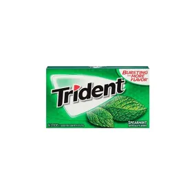 Trident Sugar Free Chewing Gum Spearmint, 14 Sticks, 26g