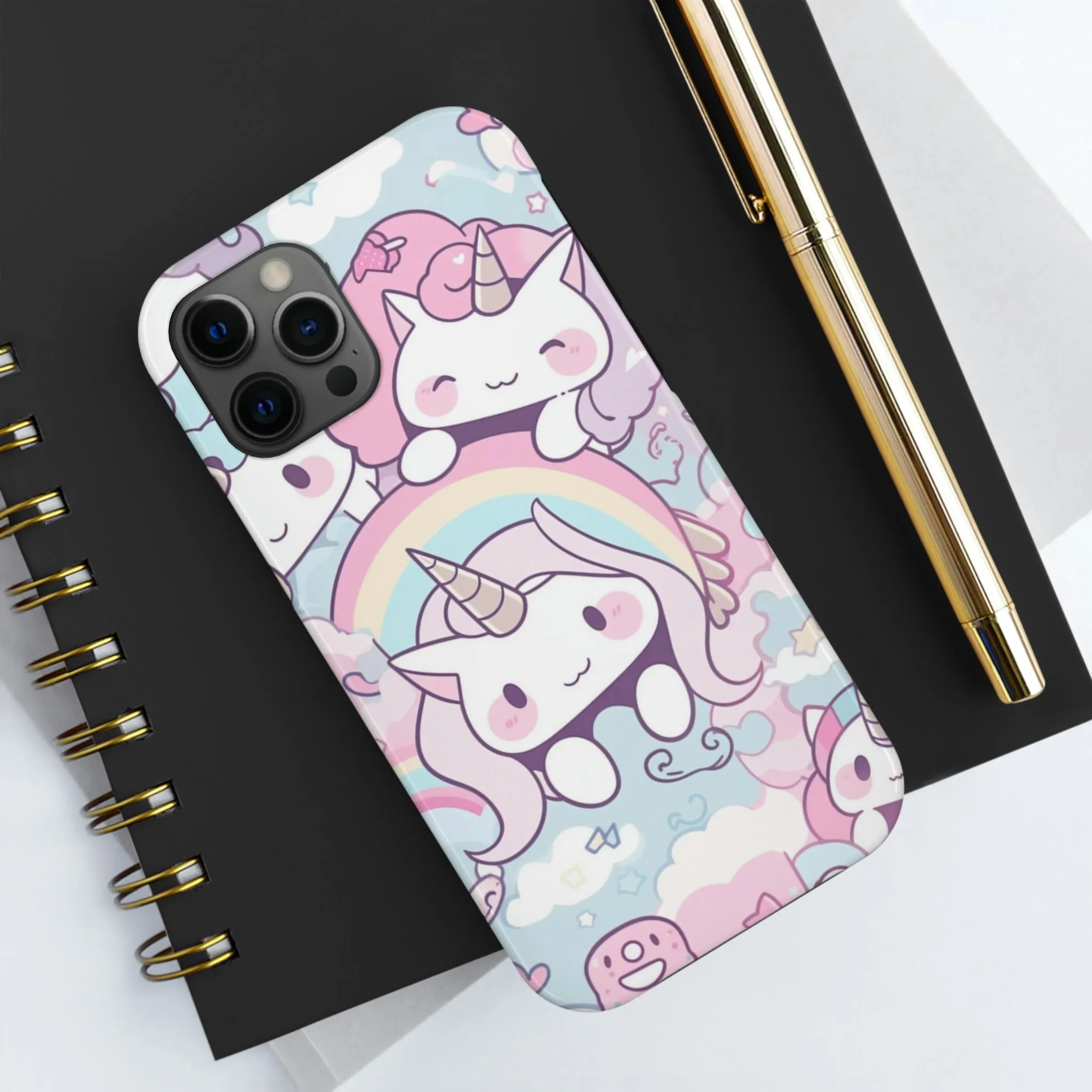 Unicorn iPhone 14 13 Pro Max Tough Case Mate, Kawaii Pastel Cute Aesthetic Iphone 12 11 Mini SE  X XR XS 8 Plus 7 Phone Cover Gift