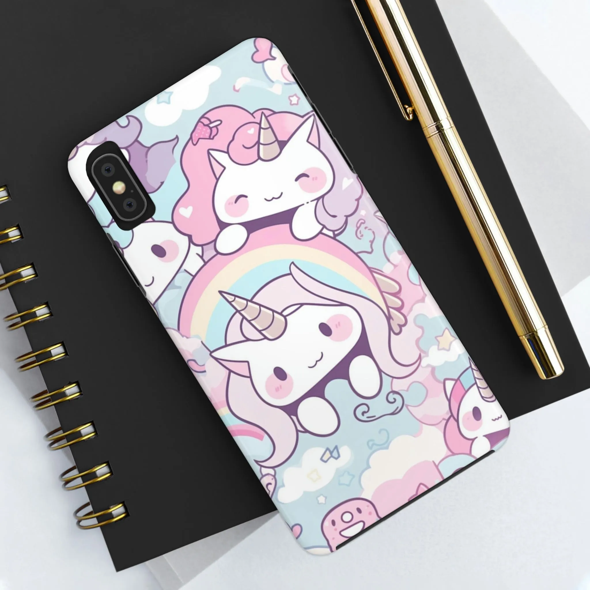 Unicorn iPhone 14 13 Pro Max Tough Case Mate, Kawaii Pastel Cute Aesthetic Iphone 12 11 Mini SE  X XR XS 8 Plus 7 Phone Cover Gift