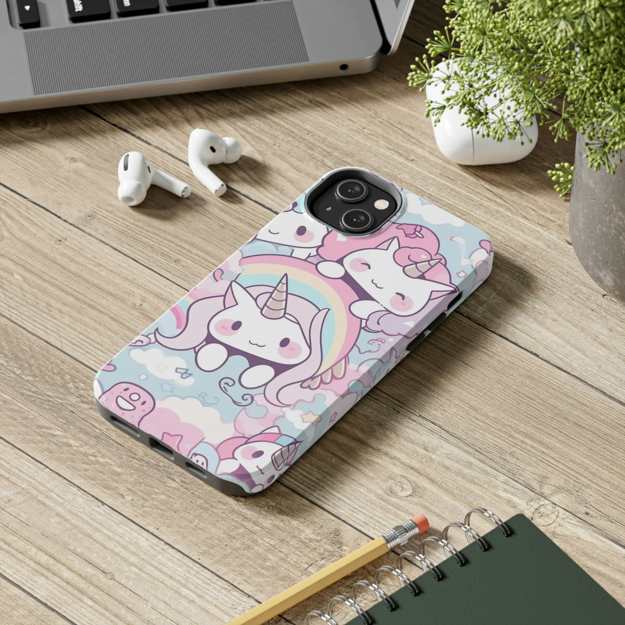 Unicorn iPhone 14 13 Pro Max Tough Case Mate, Kawaii Pastel Cute Aesthetic Iphone 12 11 Mini SE  X XR XS 8 Plus 7 Phone Cover Gift