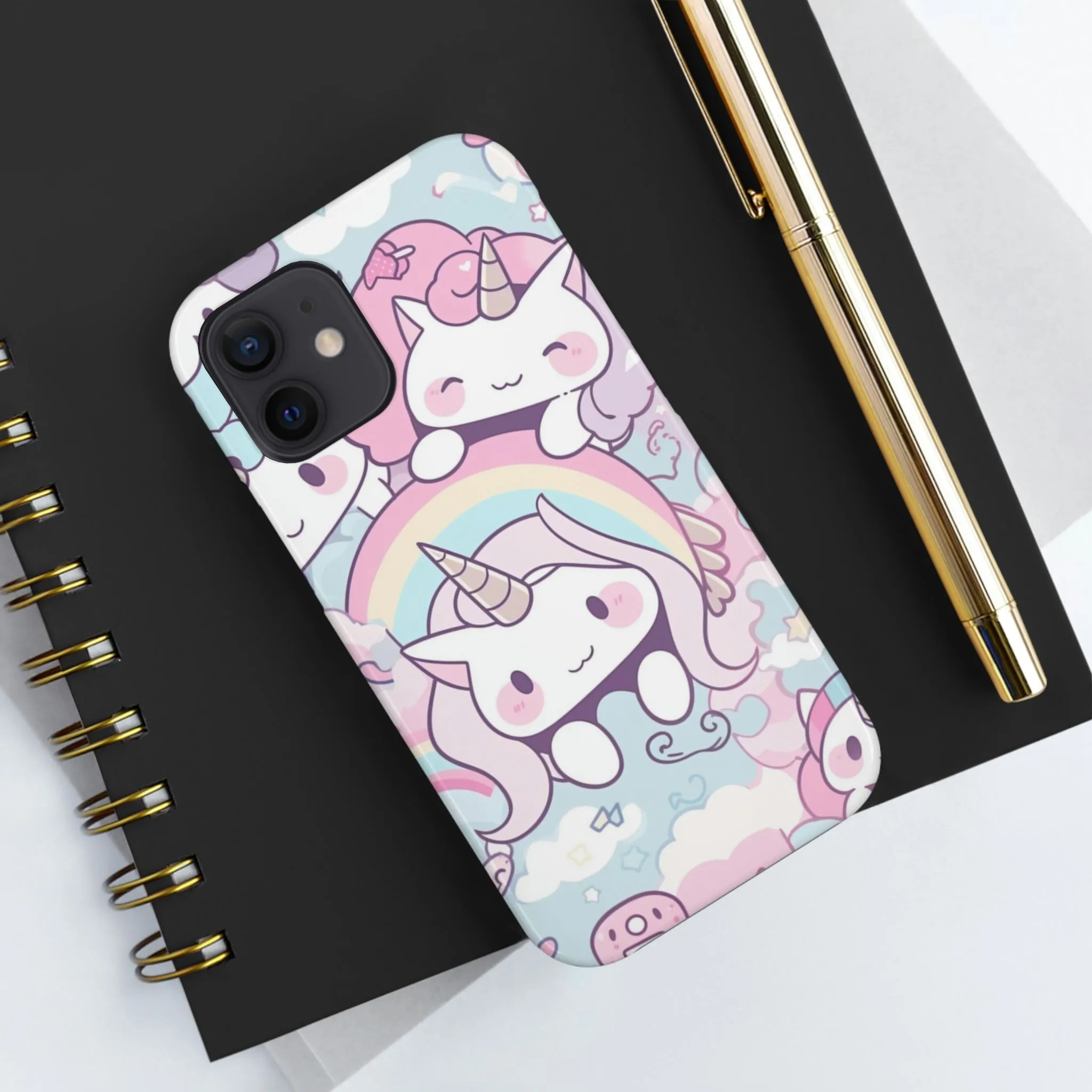 Unicorn iPhone 14 13 Pro Max Tough Case Mate, Kawaii Pastel Cute Aesthetic Iphone 12 11 Mini SE  X XR XS 8 Plus 7 Phone Cover Gift