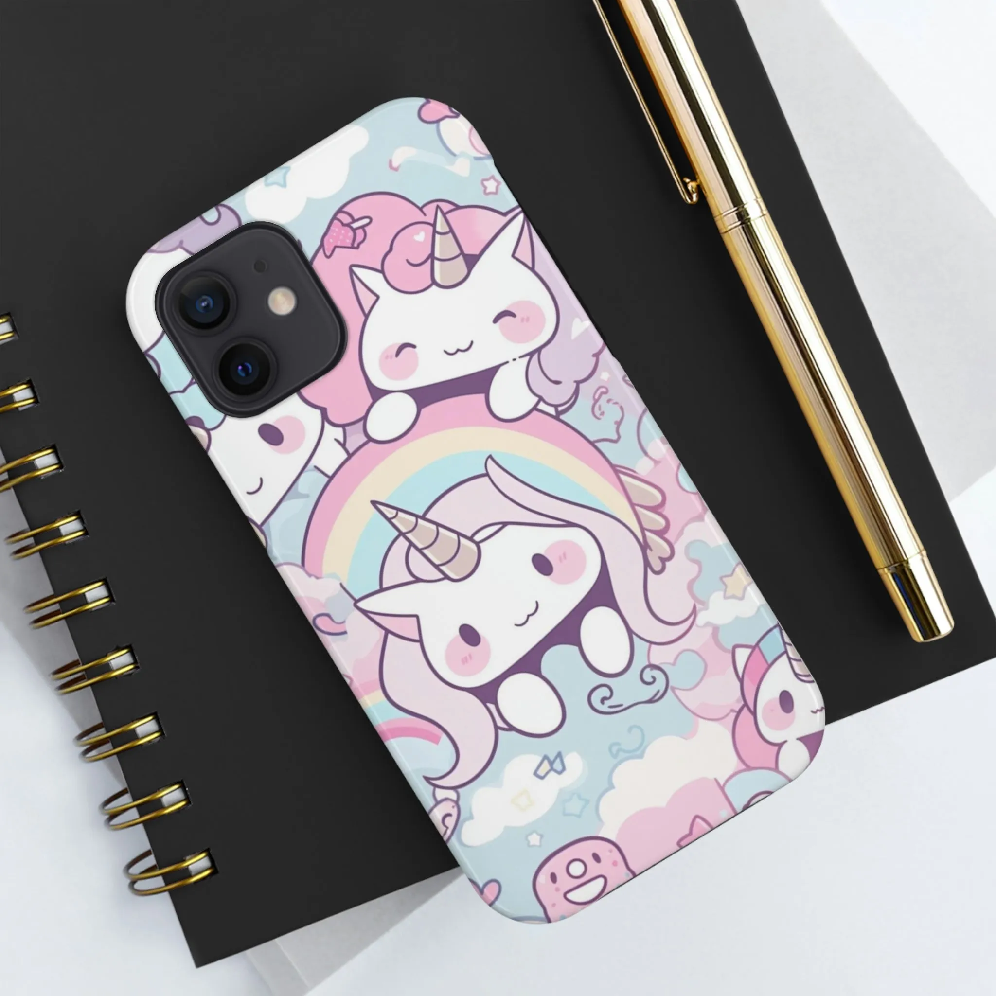 Unicorn iPhone 14 13 Pro Max Tough Case Mate, Kawaii Pastel Cute Aesthetic Iphone 12 11 Mini SE  X XR XS 8 Plus 7 Phone Cover Gift