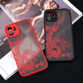 Unique Aesthetic Design Red Dragon iPhone Case