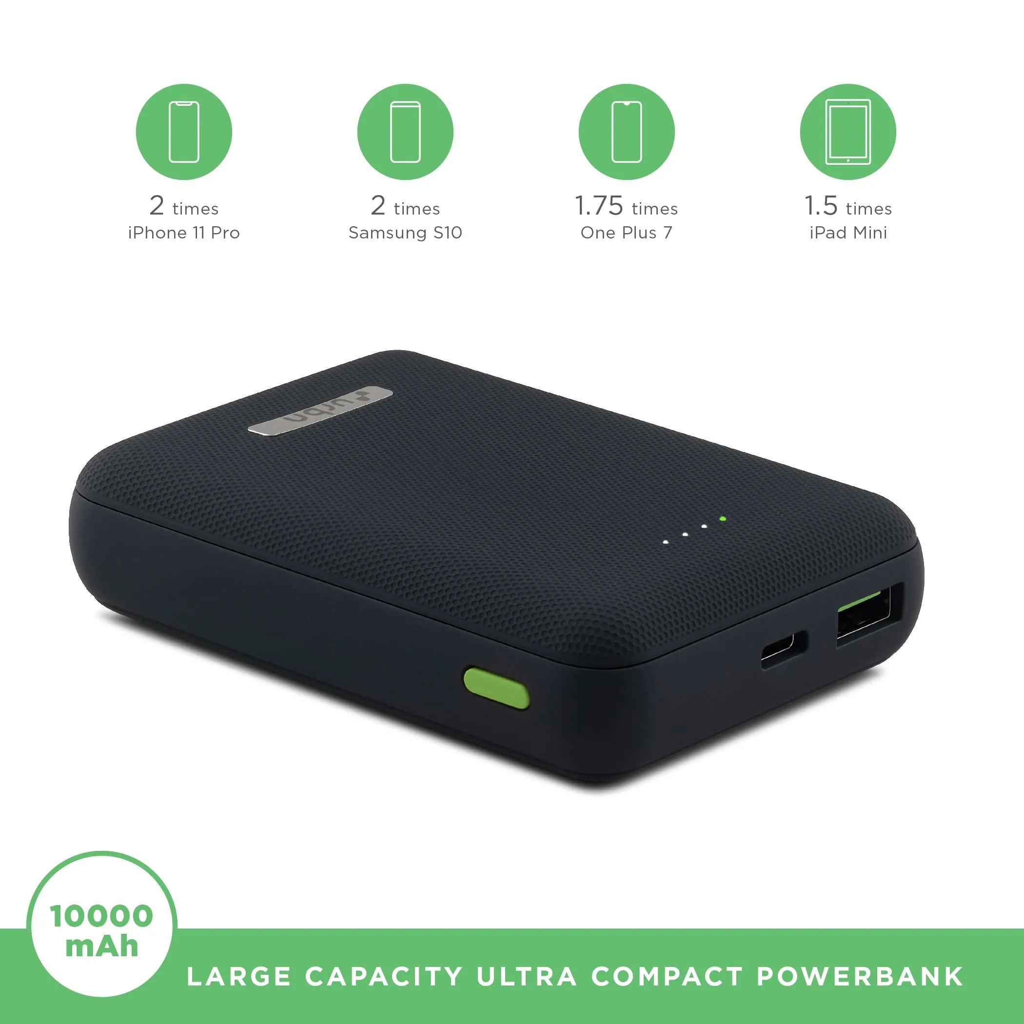 URBN 10000 mAh Lithium_Polymer Power Bank with 22.5 Watt Super Fast Charging, Blue