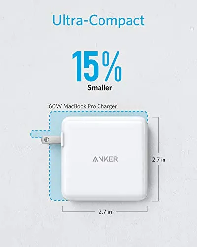 USB C Charger, Anker 60W 2-Port PowerPort Atom PD [GAN Tech] Foldable Wall Charger, Power Delivery for MacBook Pro/Air, iPad Pro, iPhone 12/11 / Pro/Ma x/XR/XS/X, Pixel, Galaxy, and More