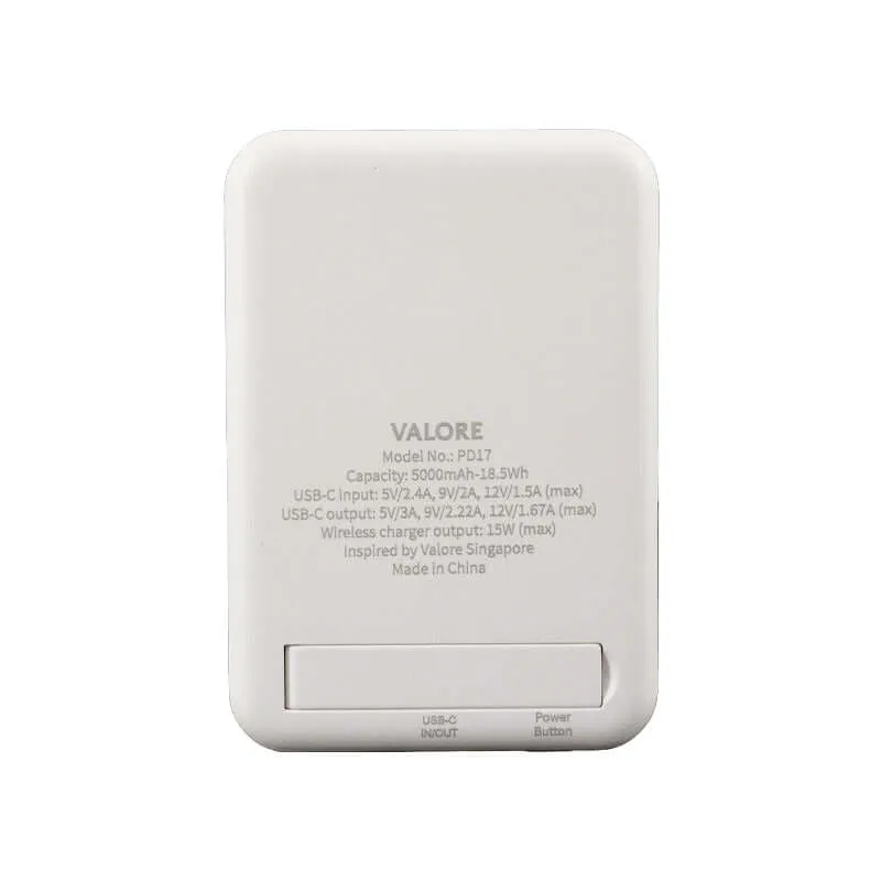 Valore 20W-PD 5000mAh Power Bank with Magnetic Wireless Charging (PD17)