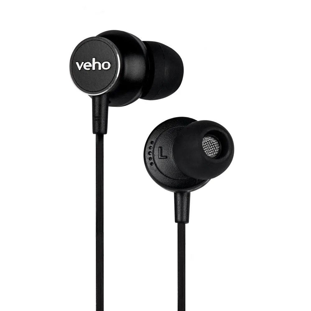 Veho Z-3 In-Ear Stereo Headphones with Built-in Microphone and Remote Control – Black