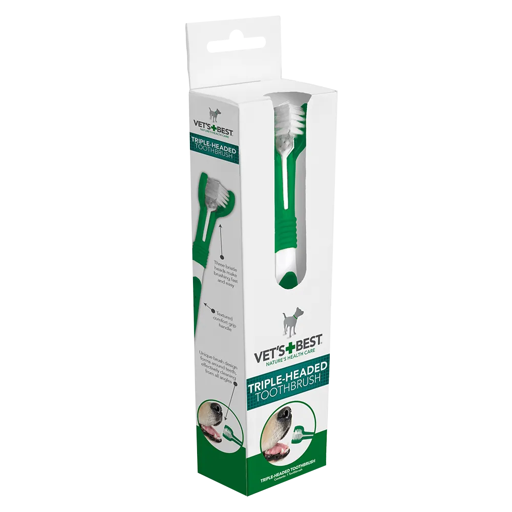 Vets Best - Advanced Triple-Head Toothbrush