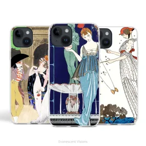 Vintage Design Art Phone Case for iPhones, Barbier Art Nouveau Illustrations