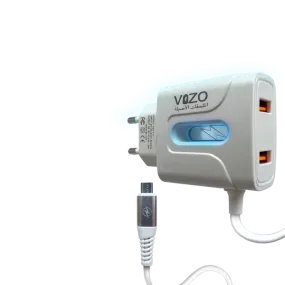 Vizo V14 Fast Charger 2.8a With Copper Connector | Android Mobile Phone Charging Adapter With Usb Data Cable