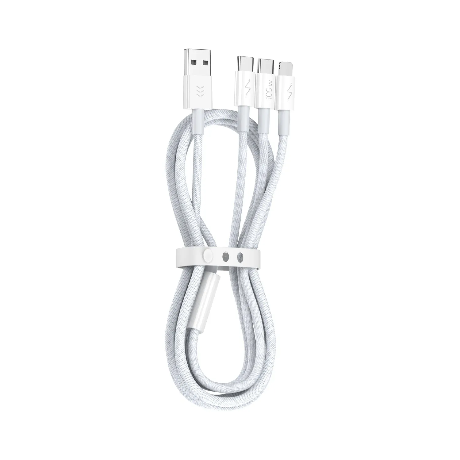 Vyvylabs Prime Series 3 in1 Fast Charging Cable USB to 2C L 100W 1.5M White