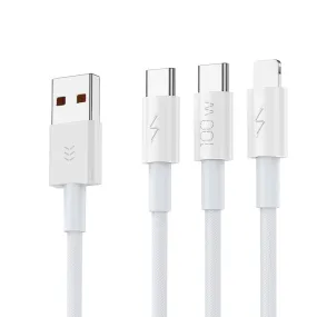 Vyvylabs Prime Series 3 in1 Fast Charging Cable USB to 2C L 100W 1.5M White