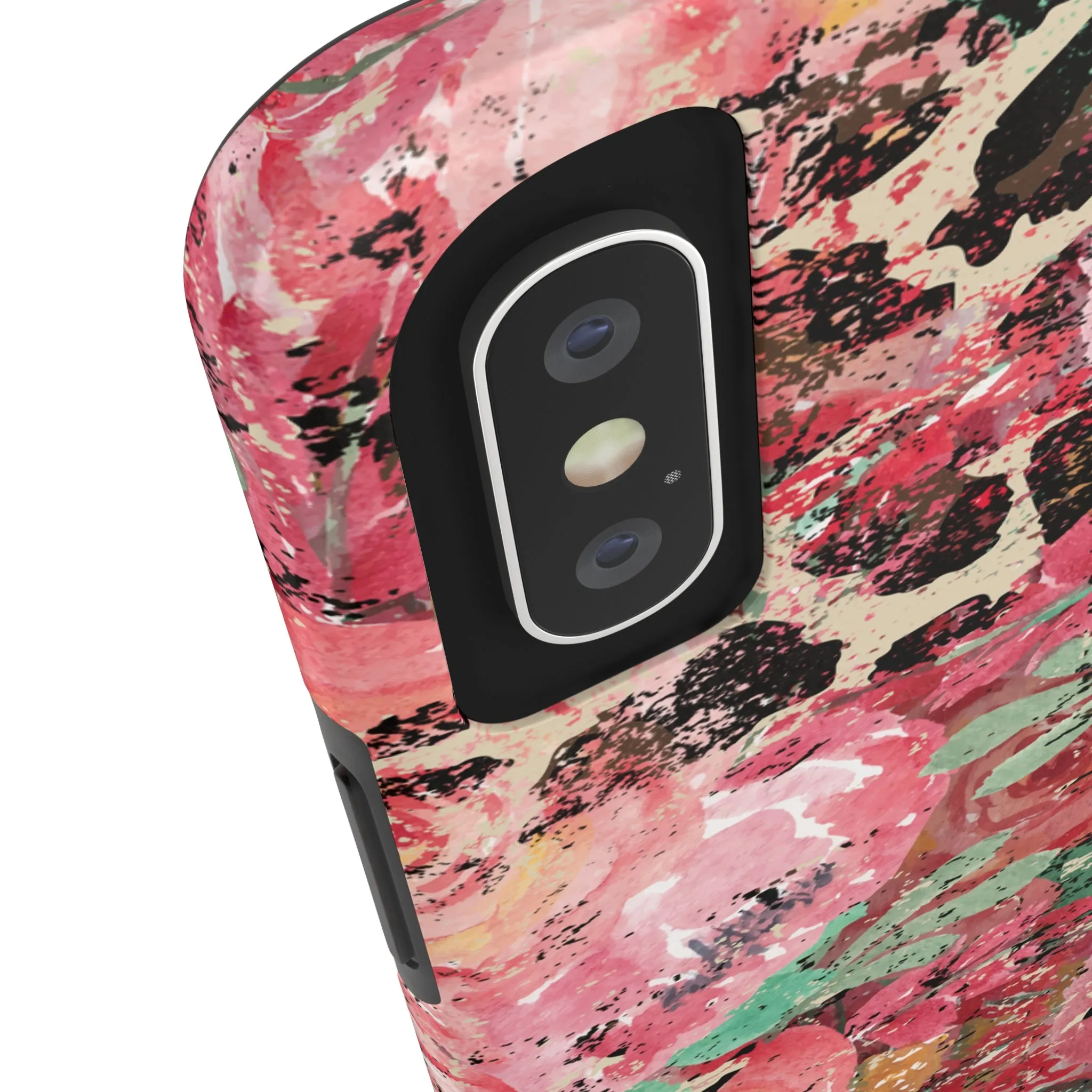 Western Leopard and Pink Roses Design Phone Case- Lightweight, Impact Resistant Cover for iPhone 6, 6s, 12, 13, 14, 15