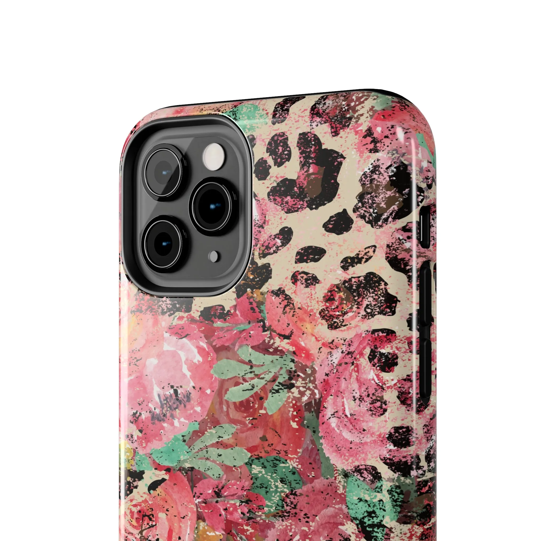 Western Leopard and Pink Roses Design Phone Case- Lightweight, Impact Resistant Cover for iPhone 6, 6s, 12, 13, 14, 15