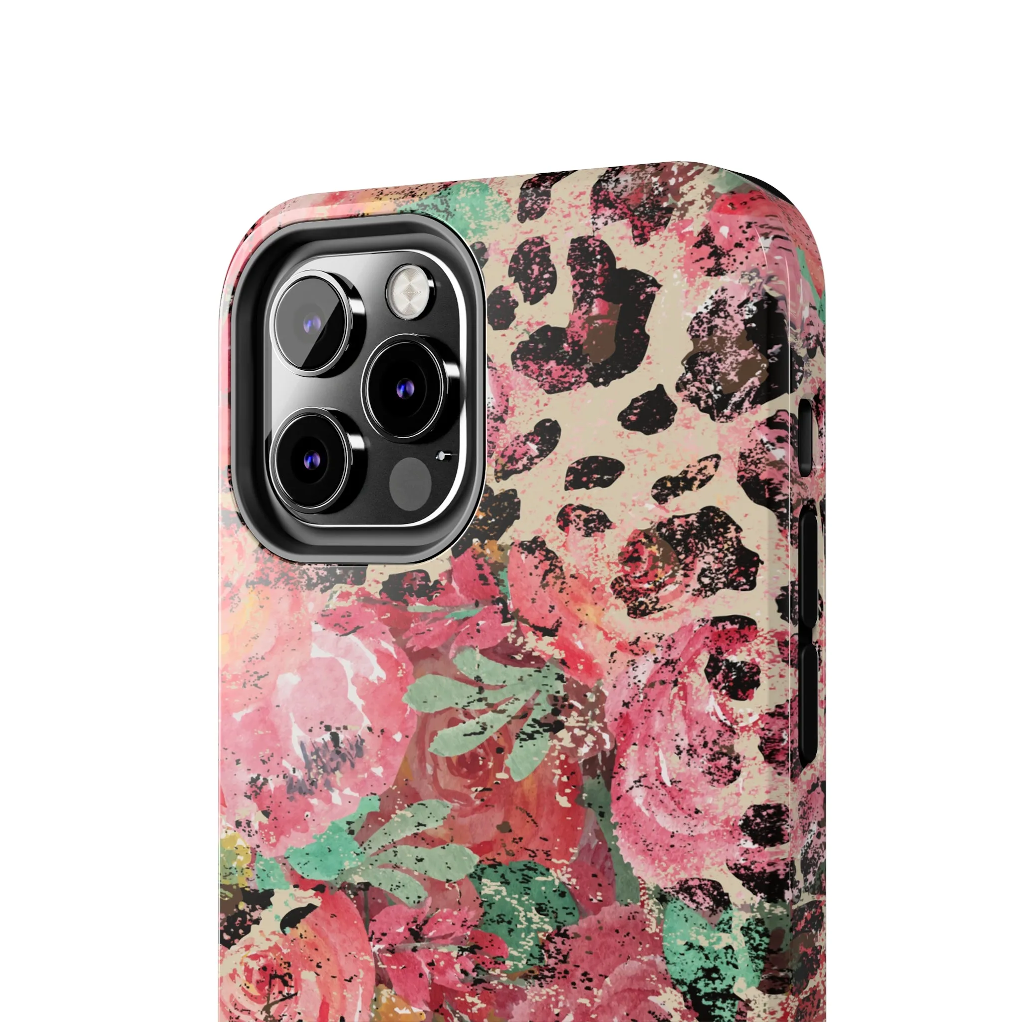 Western Leopard and Pink Roses Design Phone Case- Lightweight, Impact Resistant Cover for iPhone 6, 6s, 12, 13, 14, 15