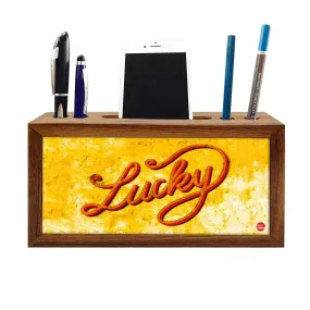 Wooden pen and pencil holder - Lucky