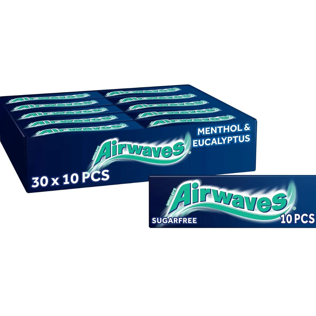 WRIGLEYS  Airwaves Menthol & Eucalyptus Sugar Free Gum - Box of 30 (T)