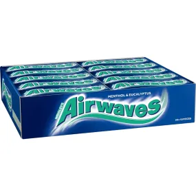 WRIGLEYS  Airwaves Menthol & Eucalyptus Sugar Free Gum - Box of 30 (T)