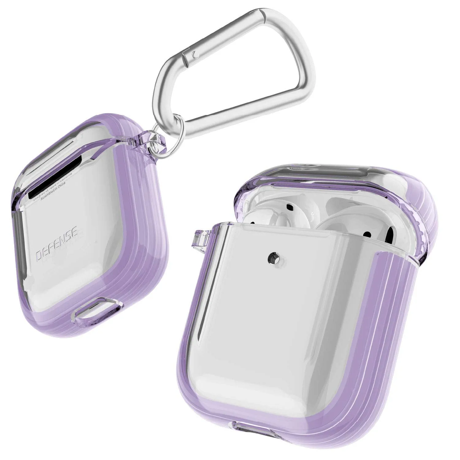 X-Doria Defense Clear Apple AirPods 2&1 Charging Case Cover with Carabiner Clip